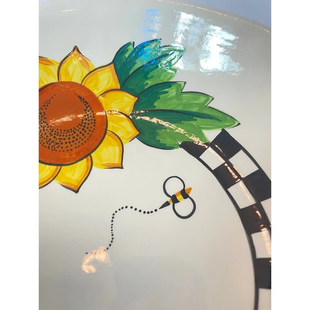 Mary Engelbreit Gaetano‎ Pottery Sunflower Bee Pasta Bowl 12